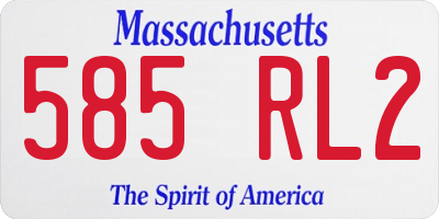 MA license plate 585RL2