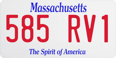 MA license plate 585RV1