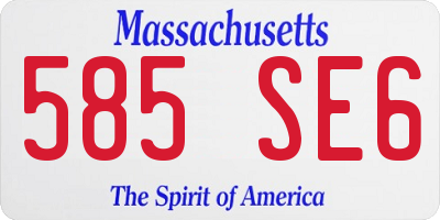 MA license plate 585SE6