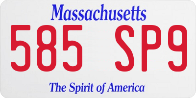 MA license plate 585SP9