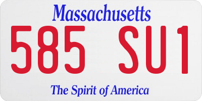 MA license plate 585SU1