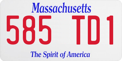 MA license plate 585TD1