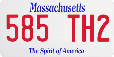 MA license plate 585TH2