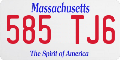 MA license plate 585TJ6