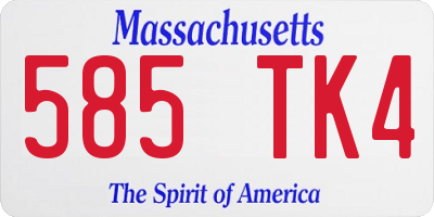 MA license plate 585TK4