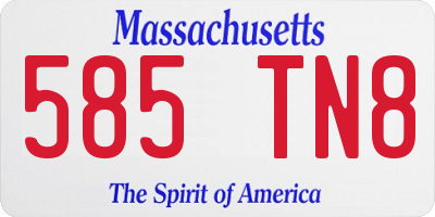 MA license plate 585TN8