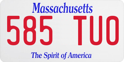 MA license plate 585TU0