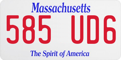 MA license plate 585UD6