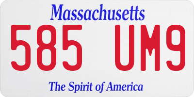 MA license plate 585UM9