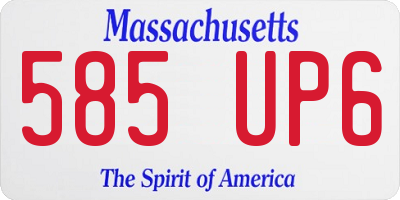 MA license plate 585UP6
