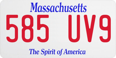 MA license plate 585UV9
