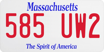 MA license plate 585UW2