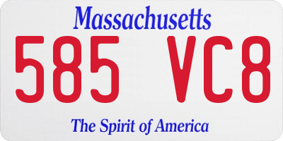 MA license plate 585VC8