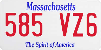 MA license plate 585VZ6