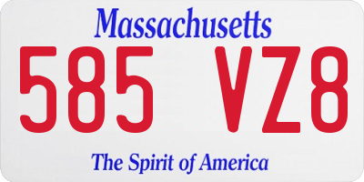 MA license plate 585VZ8