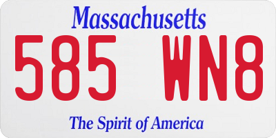 MA license plate 585WN8