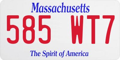 MA license plate 585WT7