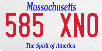 MA license plate 585XN0
