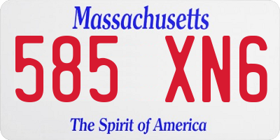 MA license plate 585XN6