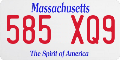 MA license plate 585XQ9
