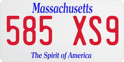 MA license plate 585XS9