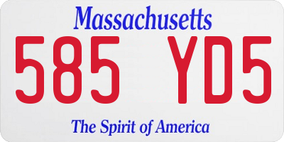 MA license plate 585YD5