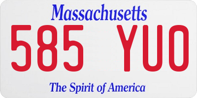 MA license plate 585YU0