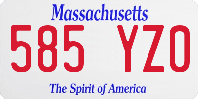 MA license plate 585YZ0