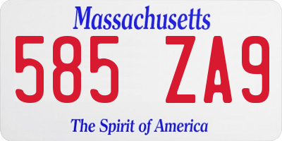 MA license plate 585ZA9
