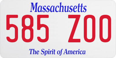 MA license plate 585ZO0