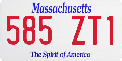 MA license plate 585ZT1