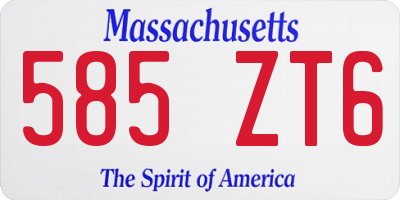 MA license plate 585ZT6