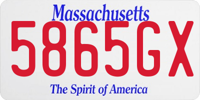 MA license plate 5865GX