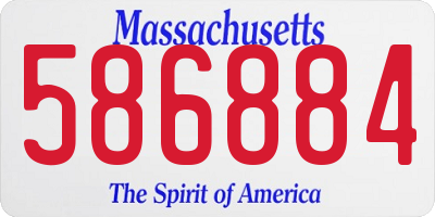 MA license plate 586884