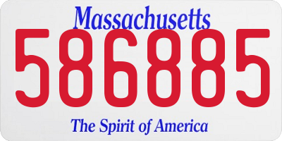 MA license plate 586885