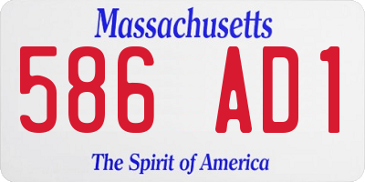 MA license plate 586AD1