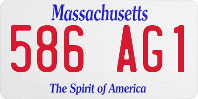 MA license plate 586AG1