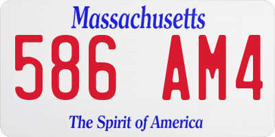 MA license plate 586AM4