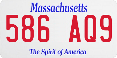 MA license plate 586AQ9