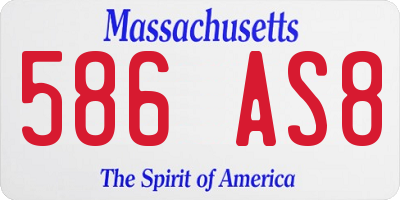 MA license plate 586AS8