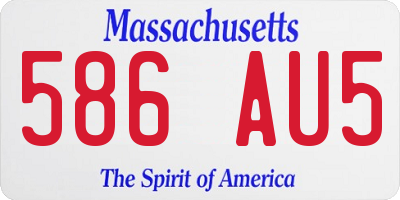 MA license plate 586AU5