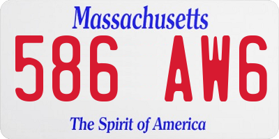 MA license plate 586AW6