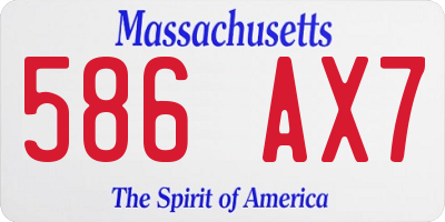 MA license plate 586AX7