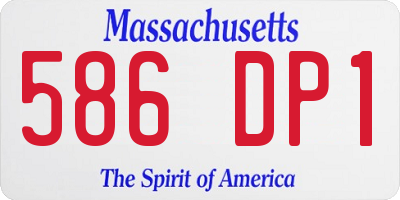 MA license plate 586DP1