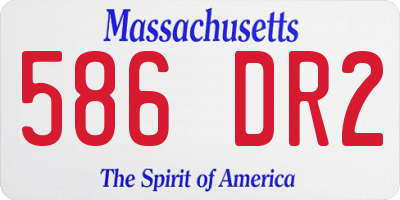 MA license plate 586DR2
