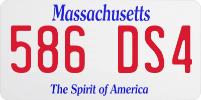 MA license plate 586DS4