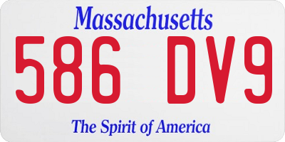 MA license plate 586DV9