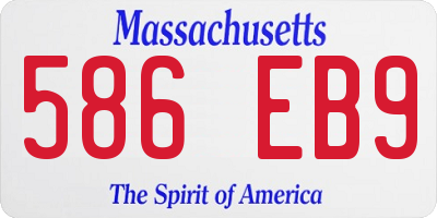 MA license plate 586EB9