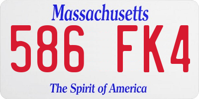 MA license plate 586FK4