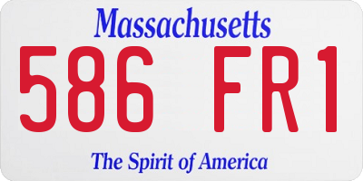 MA license plate 586FR1